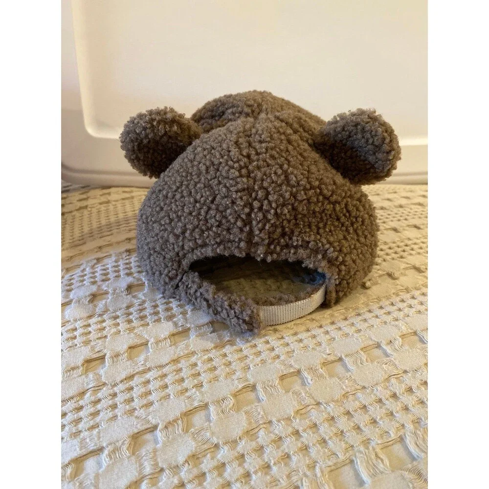 Toddler Fuzzy Bear  Baseball Cap  w/  Cute Ears Adjustable Hat for 6-24‎ Months